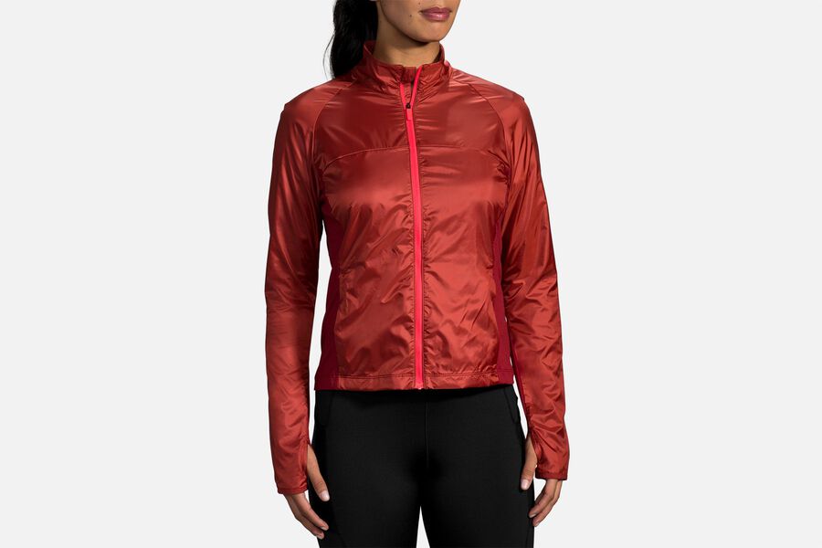 Womens Brooks Fusion Hybrid Tops Rosewood/Beet | Clothing 5940-LGTAQ